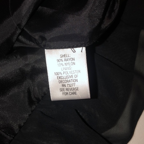 Elle size large black 3/4 sleeve jacket sheer trim eye hook closure fits 10/12 - Picture 9 of 13